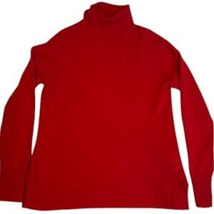 NORDSTROM Red 100% Cashmere Turtleneck Sweater Valentines Day Women's SMALL